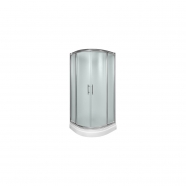 tuš kabina polukružna lux 80x80x185, 5 mm staklo, bez kadice
